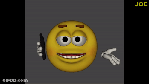 Smiley Holding Cell Phone Joe GIF