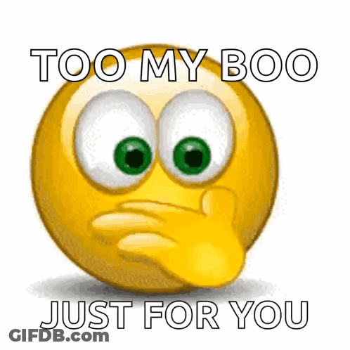 Smiley Holding Heart Saying Too My Boo GIF