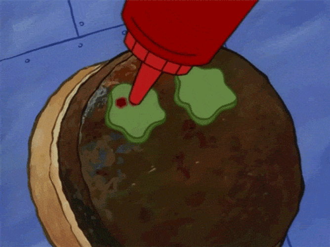 Smiley Ketchup On Pickle GIF