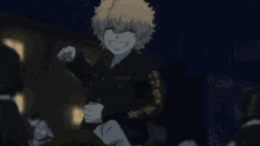 Smiley Punching Anime GIF