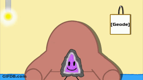 Smiley Rock With Geode Sign GIF