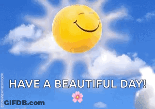 Smiley Sun Saying Have A Beautiful Day GIF