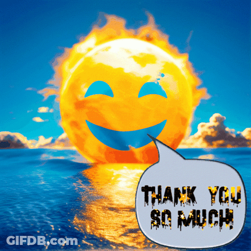 Smiley Sun Saying Thank You So Much GIF