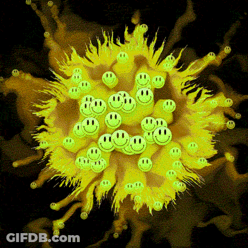 Smiley Trippy Color Burst GIF