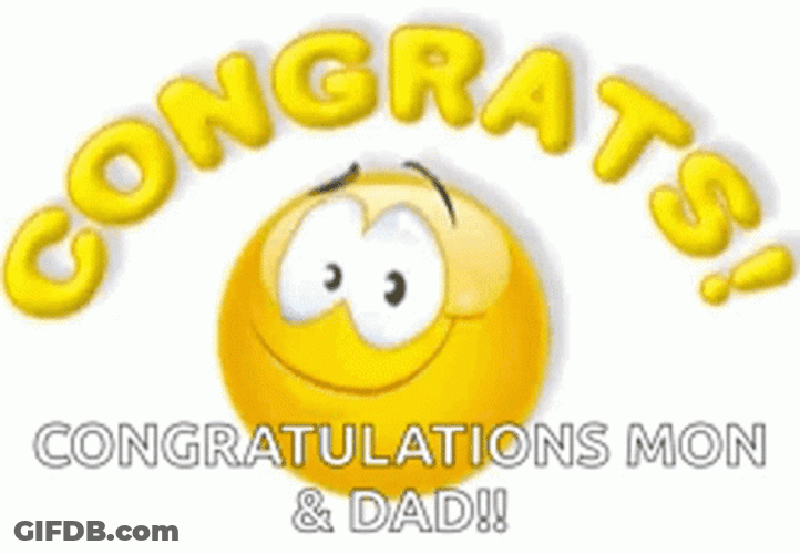 Smiley Well Done Congratulations Mom And Dad GIF