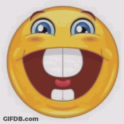 Smiley With Big Smile And Missing Teeth GIF