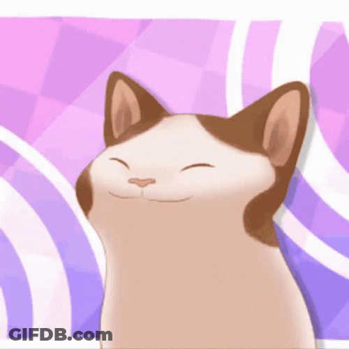 Smiling Animated Cat Vibing GIF