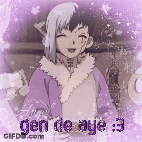 Smiling Anime Character Angel Gen De Aye :3 GIF