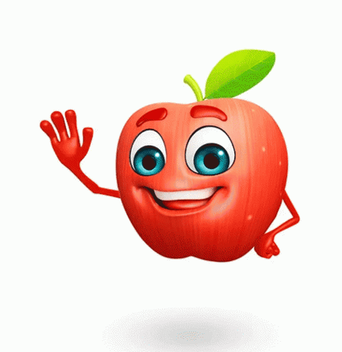 Smiling Apple Waving GIF