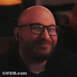 Smiling Bald Man With Beard And Glasses GIF