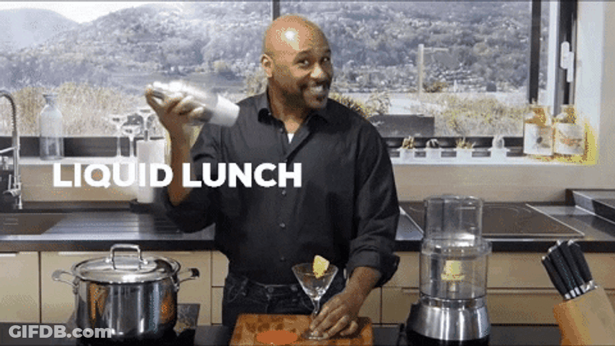 Smiling Bartender Mixing Liquid Lunch GIF
