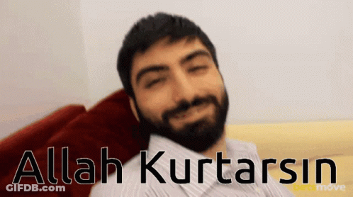 Smiling Bearded Man Allah Kurtarsin GIF