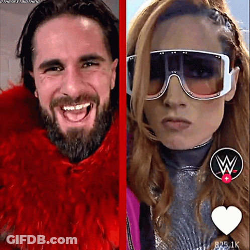 Smiling Bearded Man And Woman Sunglasses W Logo GIF