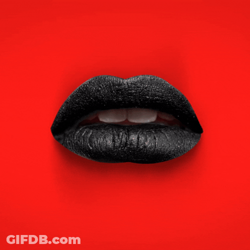 Smiling Black Lips GIF