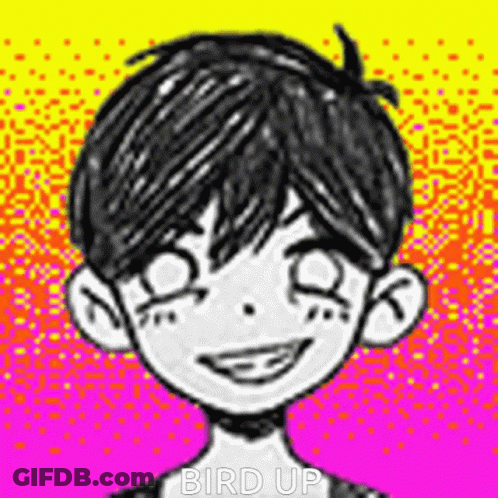 Smiling Boy Black And White Drawing Pink And Yellow Background GIF