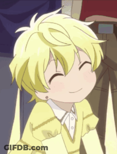 Smiling Boy With Yellow Hair And Sweater GIF