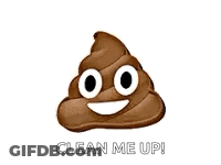 Smiling Brown Poop Emoji Clean Me Up GIF