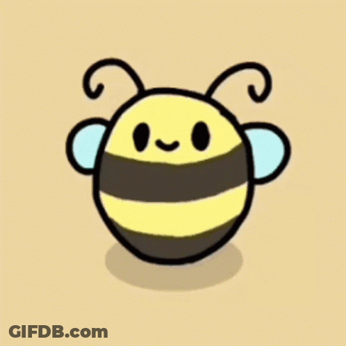 Smiling Cartoon Bee With Wings GIF