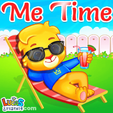 Smiling Cartoon Cat With Purple Pillow GIF