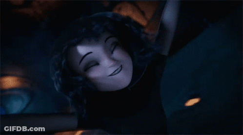 Smiling Cartoon Character Looking Up GIF