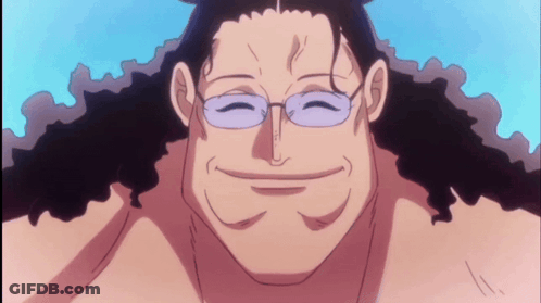 Smiling Cartoon Character With Curly Hair And Glasses GIF