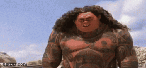 Smiling Cartoon Character With Long Hair And Tattoos GIF