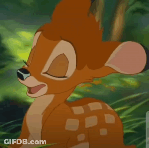 Smiling Cartoon Deer In Forest GIF