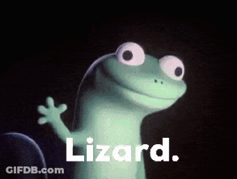 Smiling Cartoon Lizard GIF