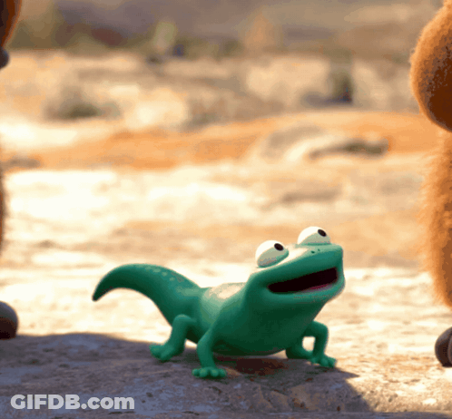 Smiling Cartoon Lizard GIF