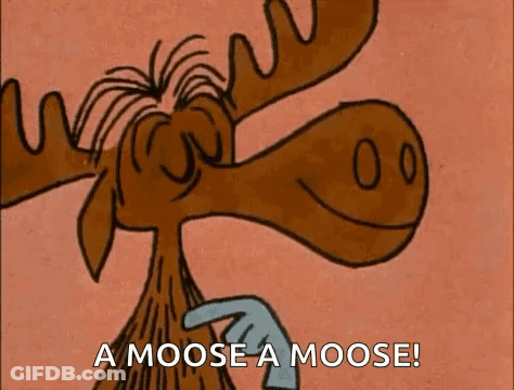 Smiling Cartoon Moose Saying A Moose GIF