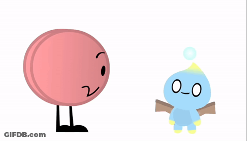 Smiling Cartoon Next To Blue Character GIF