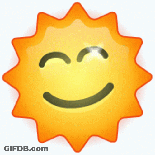 Smiling Cartoon Sun With Closed Eyes GIF
