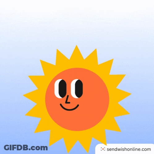 Smiling Cartoon Sun With SendWishOnline.Com GIF