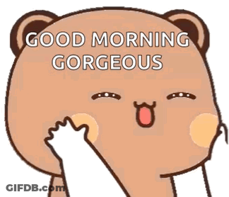 Smiling Cartoon Teddy Bear Saying Good Morning GIF