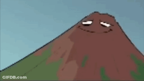 Smiling Cartoon Volcano GIF