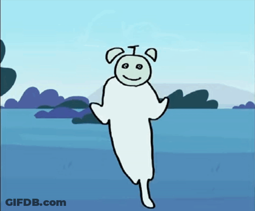 Smiling Cartoon White Bear GIF