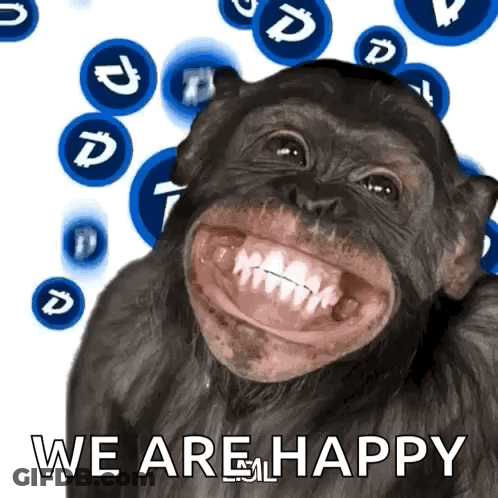 Smiling Chimpanzee We Are Happy GIF