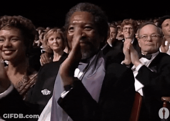 Smiling Clap Morgan Freeman GIF