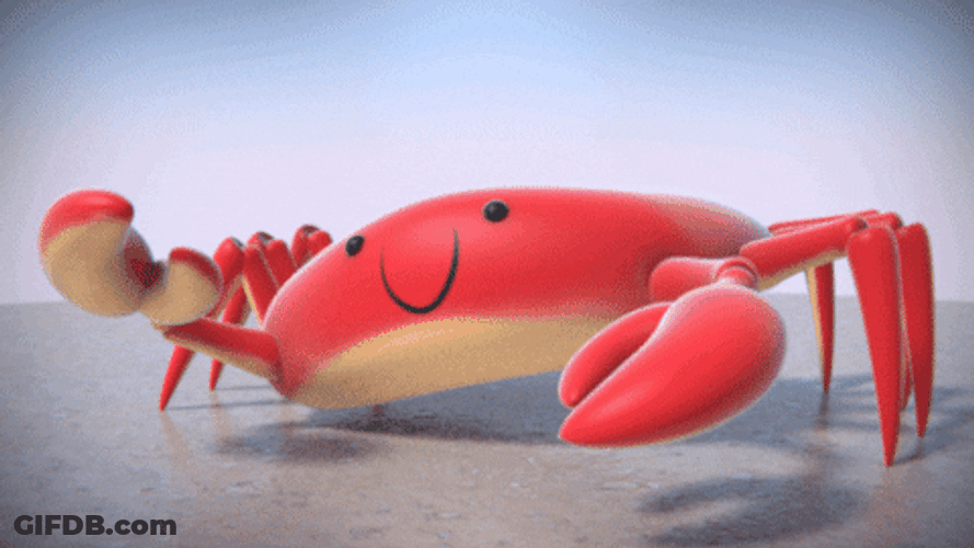 Smiling Crab Rave GIF
