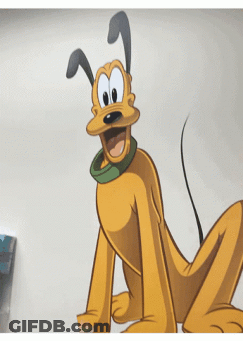 Smiling Disney Pluto Mirror Imaging GIF