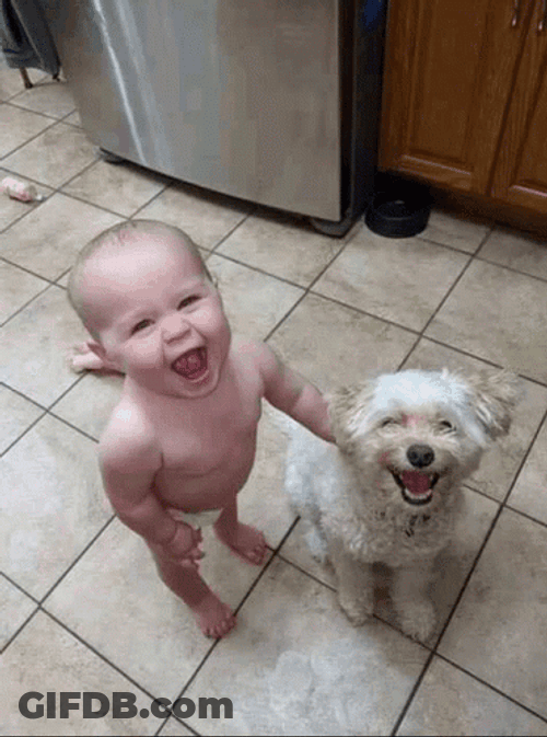 Smiling Dog Baby GIF