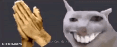 Smiling Dog Next To Praying Hand And Praying Dog GIF