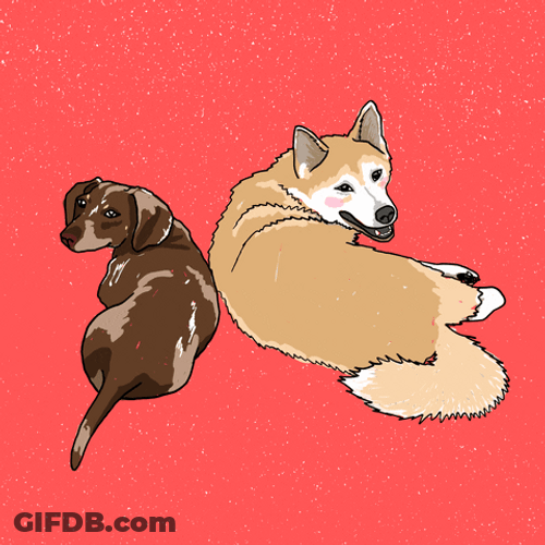 Smiling Dog Sticker Cartoon GIF