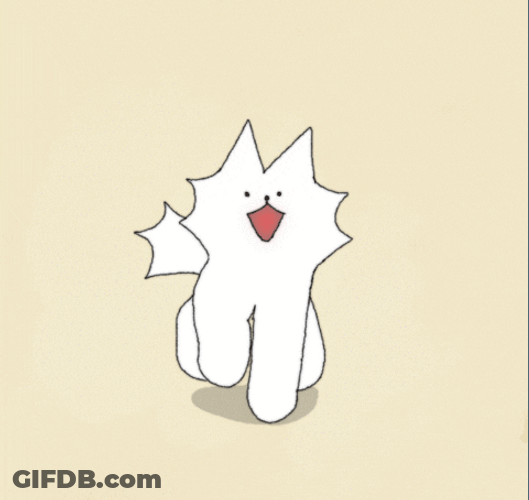 Smiling Dog White Spikes GIF