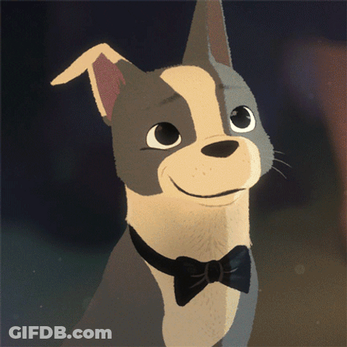 Smiling Dog Winston Feast Disney Film GIF