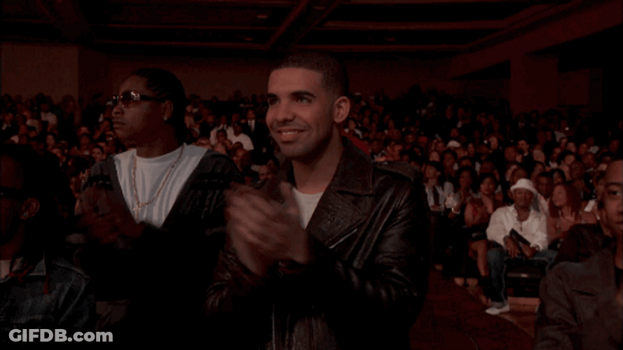 Smiling Drake Clapping In Awards NIght GIF