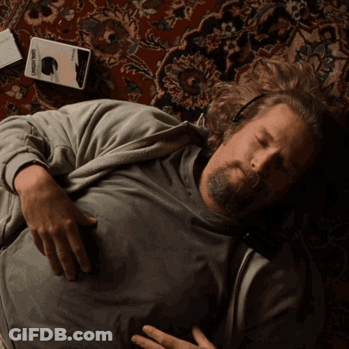 Smiling Dude Listening To Music Big Lebowski GIF