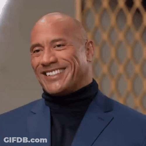 Smiling Dwayne Rock Eyebrows GIF