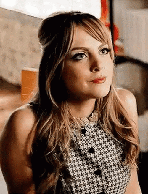 Smiling Elizabeth Gillies No Reaction GIF