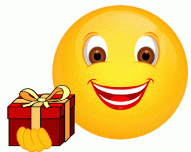 Smiling Emoji With Gift GIF